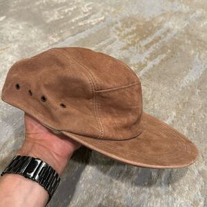 VTG suede 80’s LL Bean Duck Bill Hat Rare Long Cap Fishing Union Made USA L/XL
